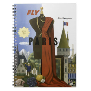 Carnet Poster du Vintage voyage Fly Paris France