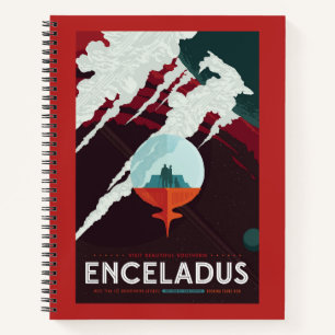Carnet Poster Espace Rétro Mission Cassini À Saturne