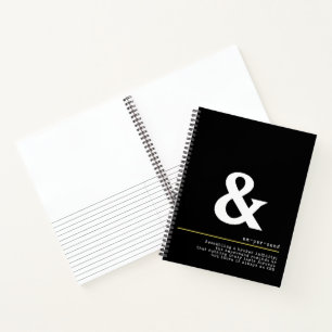 Carnet Poster minimal de typographie blanche d'Ampersand