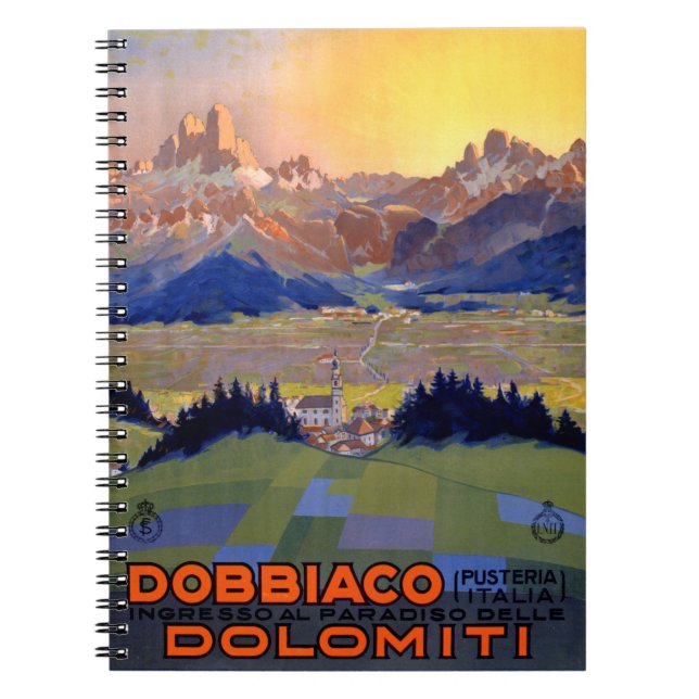 Carnet Poster Vintage voyage de Dobbiaco Toblach Italie (Devant)