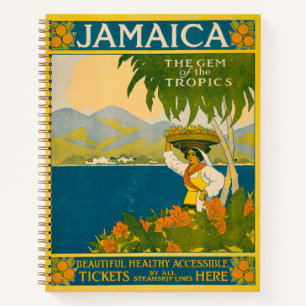 Carnet Poster Vintage voyage Pour La Jamaïque