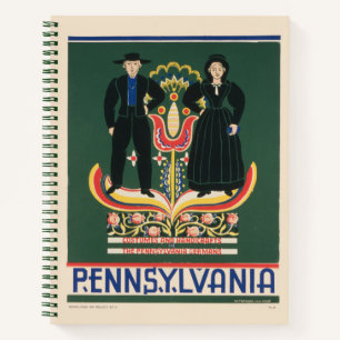 Carnet Poster Vintage voyage Pour Lancaster County, Pa
