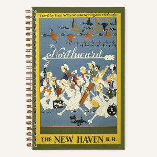 Carnet Poster Vintage voyage Pour The New Haven R.R.