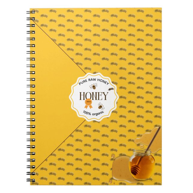 Carnet Pot de miel abeille miel ruche Apiculture (Devant)