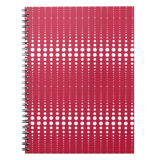 Carnet Pot de polka rouge, point de polka, rétro, point d (Devant)