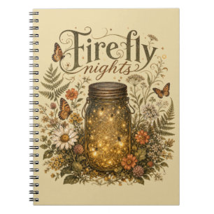 Carnet Pot Mason Vintage avec Lucioles Brillantes