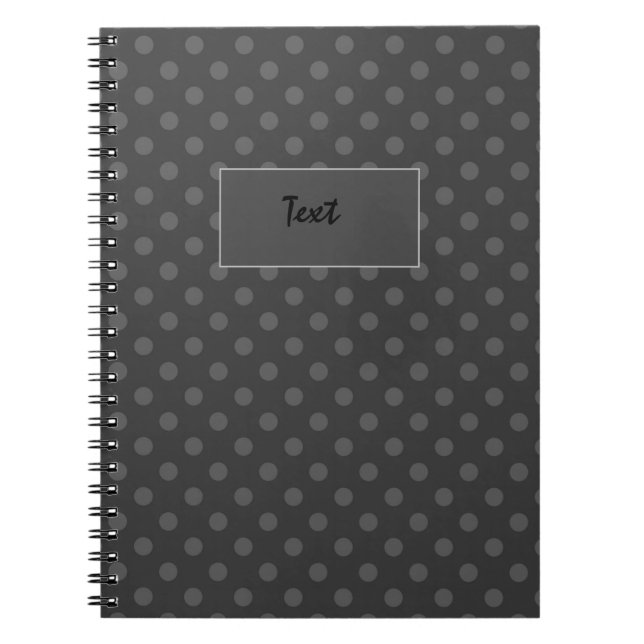 Carnet Pot Polka gris, Pot Polka, Noir et blanc (Devant)