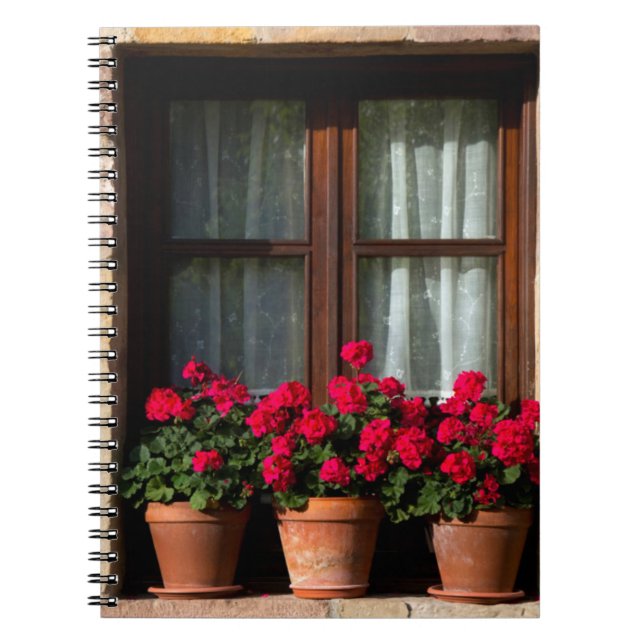 Carnet Pots de fleurs de fenêtre dans un village (Devant)