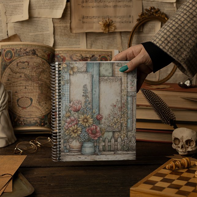 Carnet Pots de fleurs de style vintage  (Créateur téléchargé)
