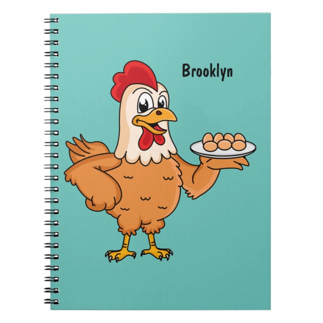 Carnet Poulet avec oeufs sur plaque de dessin animé (Devant)