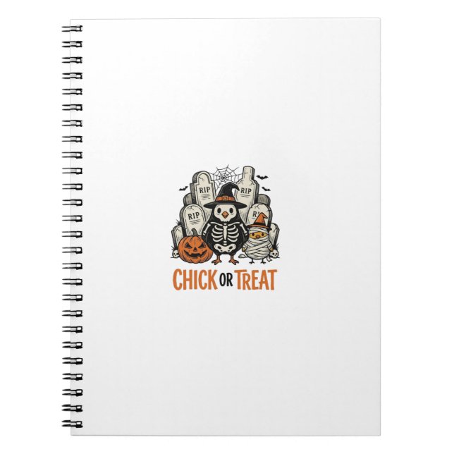Carnet Poulet drôle ou traiter Graphique de poulet Hallow (Devant)