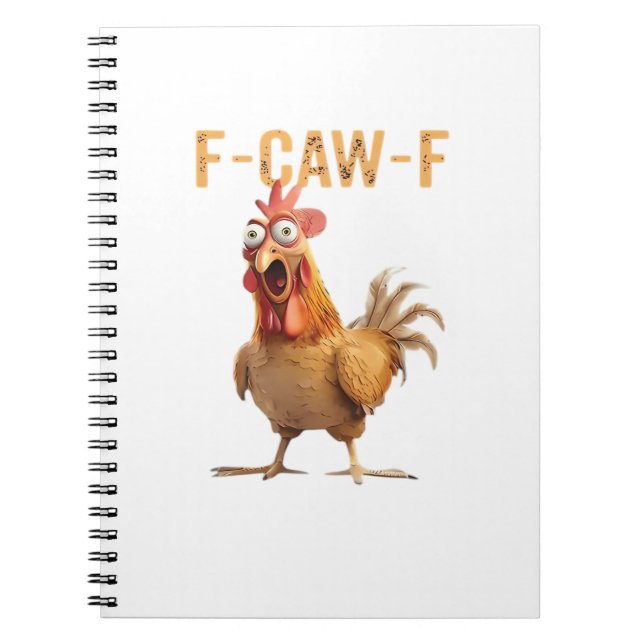 Carnet Poulet qui crie drôle F Caw F Humour (Devant)