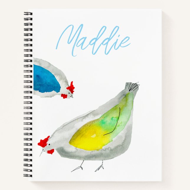 Carnet Poulets mignons aquarelle (Devant)
