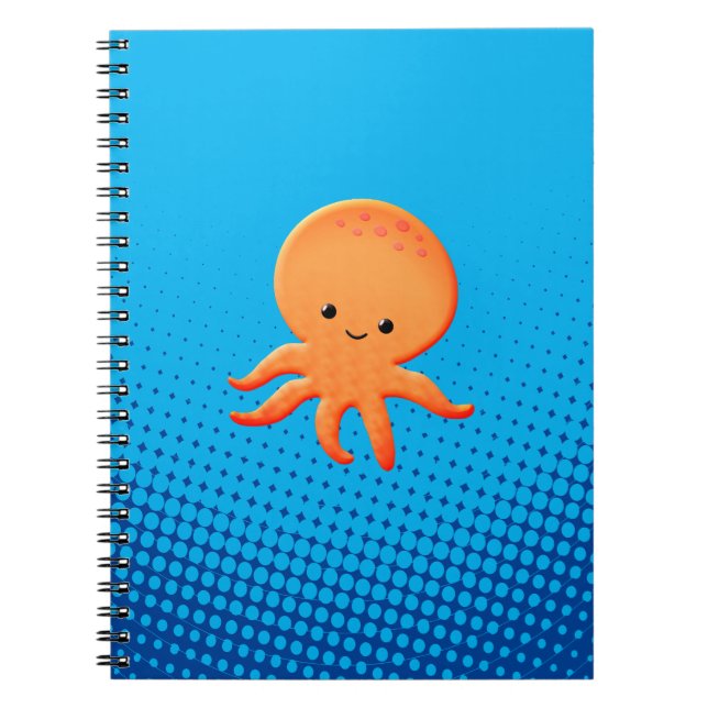Carnet Poulpe bébé dessin animé mignon (Devant)