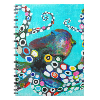 Carnet Poulpe coloré illustration peinture dessinée à la 