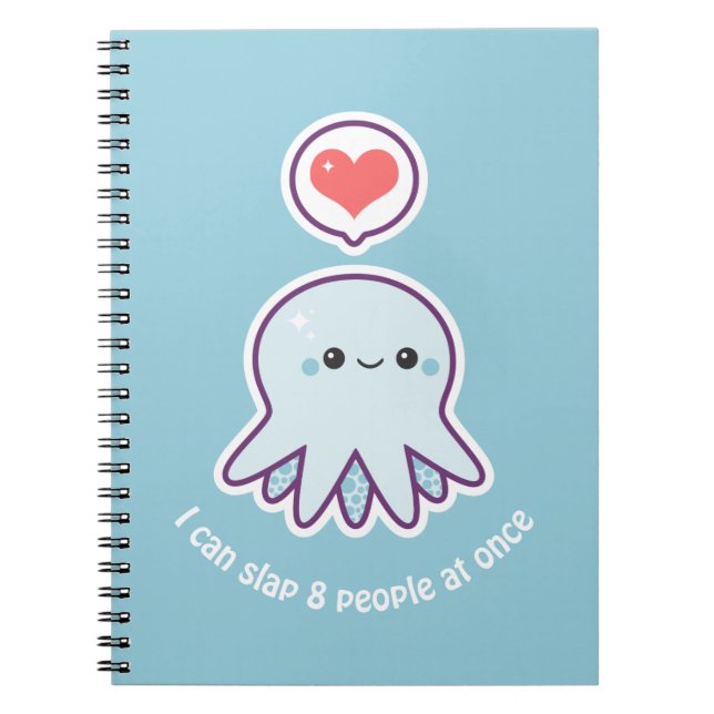 Carnet Poulpe de bleu de Kawaii (Devant)