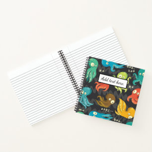 Carnet Poulpe mignon multicolore vêtements et décoration