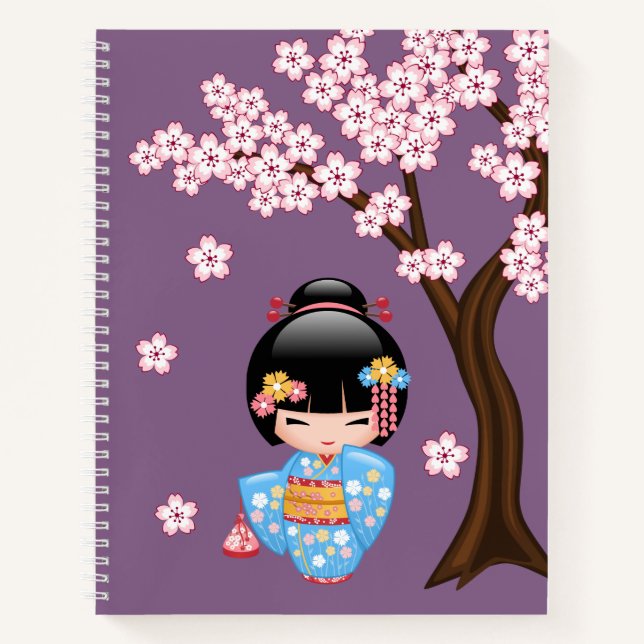Carnet Poupée Maiko Kokeshi - Cute Japonaise Geisha Girl (Devant)