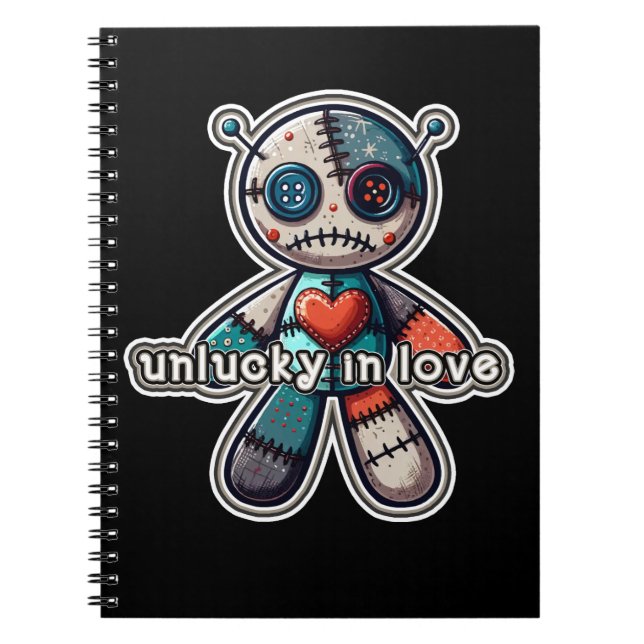 Carnet Poupée Ours VOODOO Triste MALCHANCEUX en AMOUR (Devant)