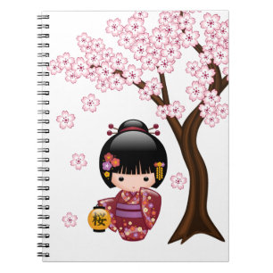 Carnet Poupée Sakura Kokeshi - jolie fille japonaise Geis