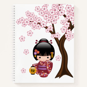 Carnet Poupée Sakura Kokeshi - jolie fille japonaise Geis
