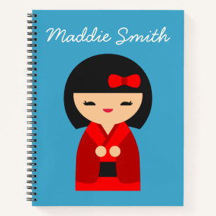 Carnet Poupées japonaises Red Kokeshi