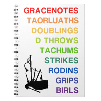 Carnet pour Bagpipers, 6,5 po x 8,75 po H