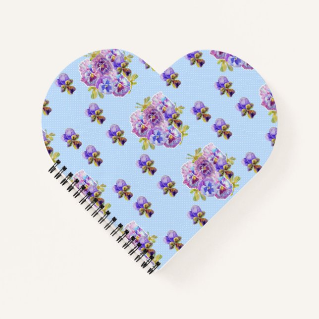 Carnet pour dames Shabby Chic Blue Pansy Floral Do (Devant)