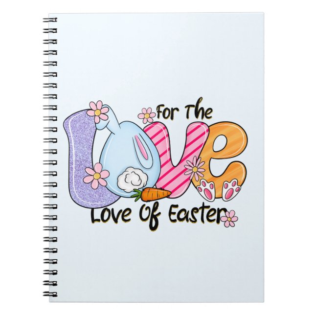 Carnet Pour l'Amour de Pâques - Mignons lapins et oeufs (Devant)