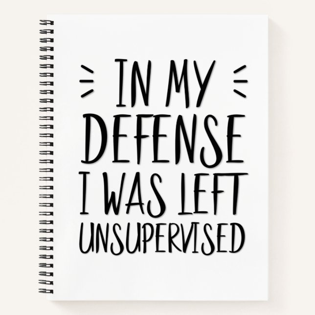 Carnet Pour ma défense, j'ai été laissée sans surveillanc (Devant)