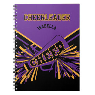 Carnet Pour une Pom-pom girl - violet, or et noir