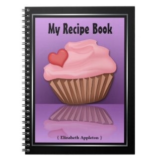 Carnet pourpre de recette de réflexion rose de