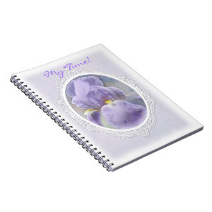 Carnet pourpre en pastel d'iris