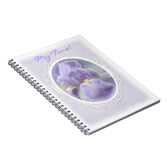 Carnet pourpre en pastel d'iris (Côté Droit)