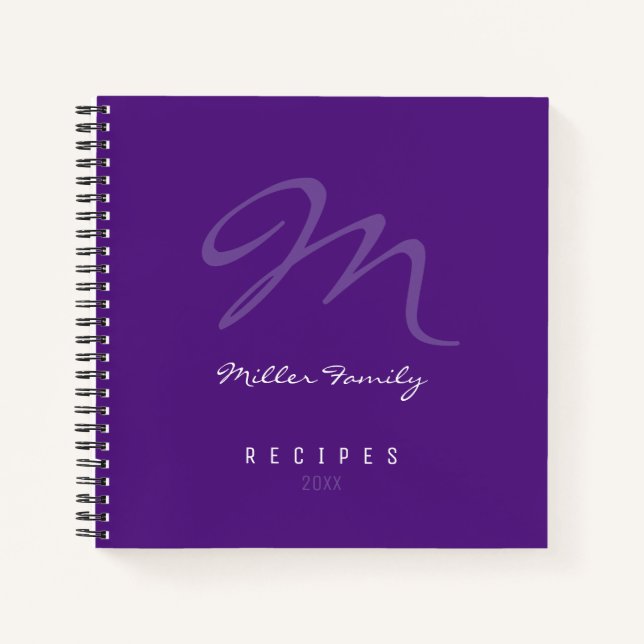 Carnet pourpre pour les recettes familiales (Devant)