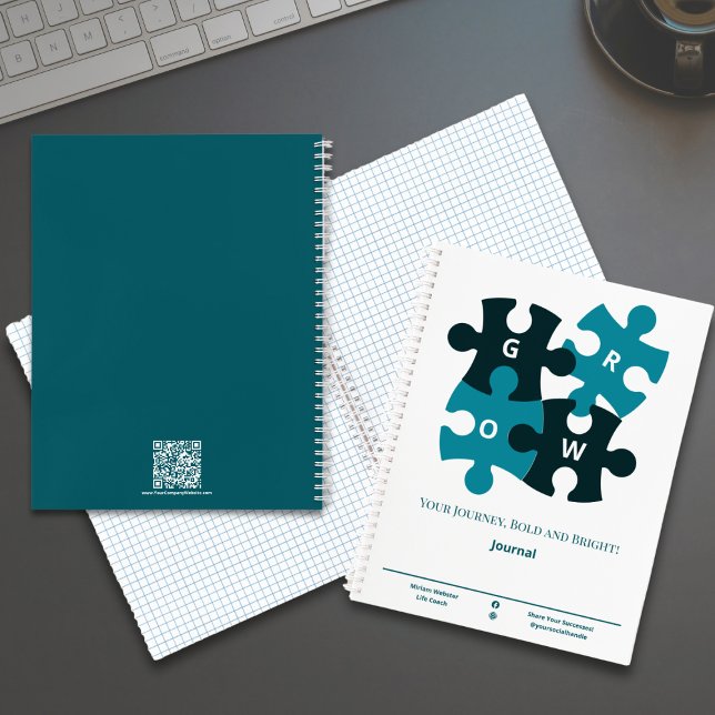Carnet Pousser Puzzle Gras et brillant entraîneur de vie  (Grow Puzzle Bold and Bright Teal Life Coach Notebook)