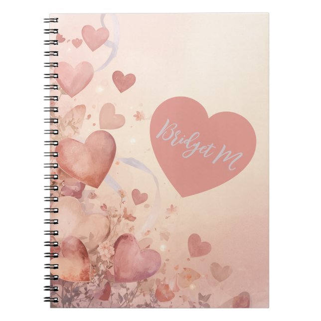 Carnet poussière de fée Rose Heart Cascade Monogramme Abs (Devant)