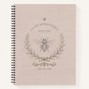 Carnet Poussiéreux Blush Honey Bee Vintage Campagne Franç