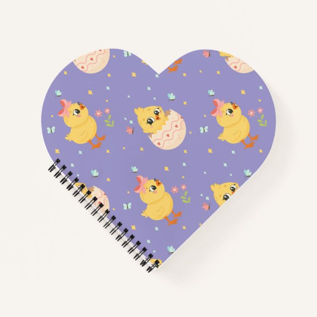 Carnet Poussin de Pâques mignon avec motif transparent à  (Devant)