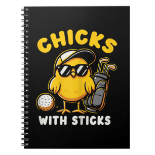 Carnet Poussins Avec Bâtons Golfer Girl Golf Club Gol
