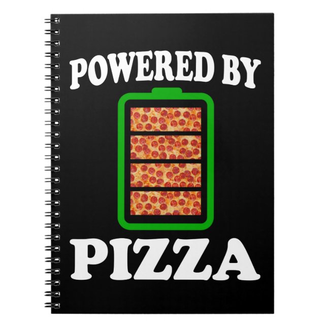 Carnet Powered By Pizza - Pizza Drôle (Devant)