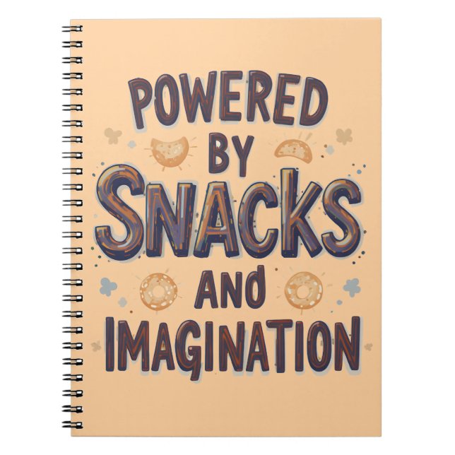 Carnet Powered by Snacks Imagination Funny Food Quote Typ (Devant)