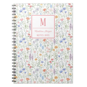 Carnet Prairie de fleurs sauvages coquette personnalisée
