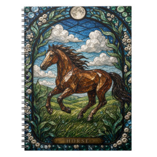 Carnet Prairie ondulante de chevaux Illumina vitrail