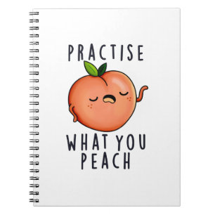 Carnet Pratiquez Ce Que Vous Peach Funny Fruit Pun Positi