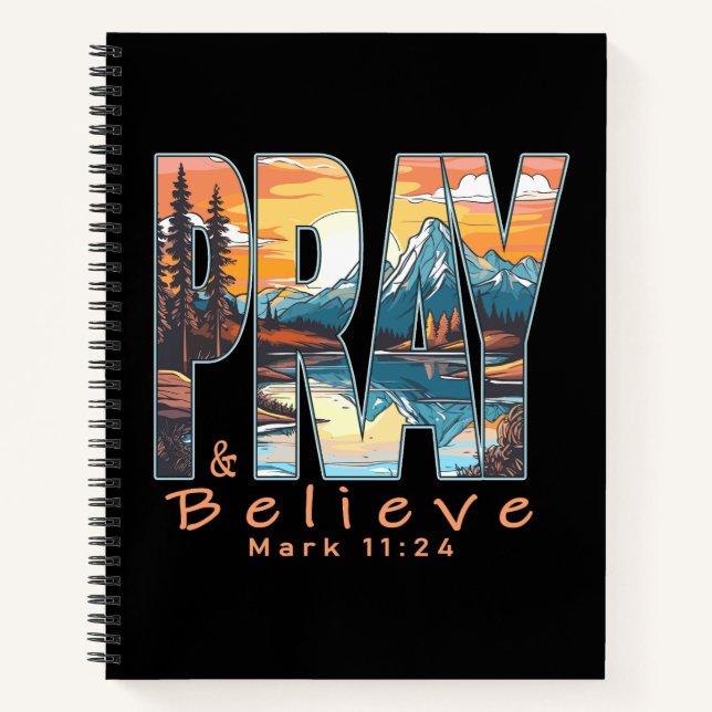Carnet Pray and Believe Christian Design (Devant)