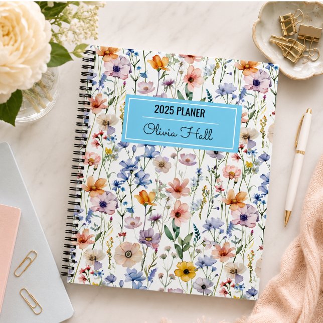 Carnet pré floral Fournitures de rentrée des classes Ense (meadow floral Back to School Supplies Teachers Notebook)