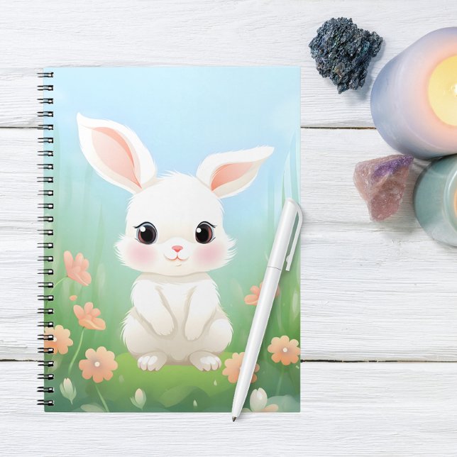 Carnet Pré mou : Lapin bébé dans les fleurs du printemps (Créateur téléchargé)