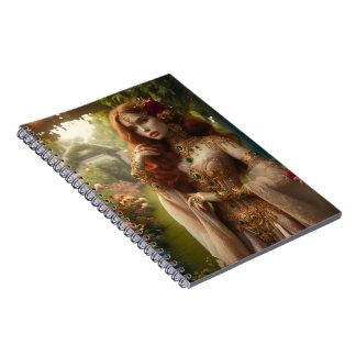 Carnet Pre-Raphaelite gilded woman 2 in garden