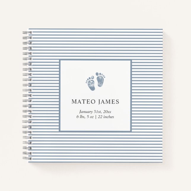 Carnet Première année Baby Memory Book Dusty Blue (Devant)